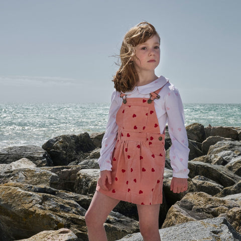 Heart Print Corduroy Dress