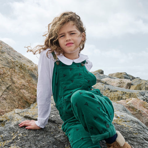 Green Acorn Printed Dungarees