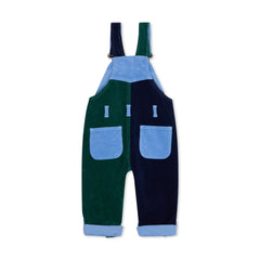 Green and Blue Corduroy Dungarees for Kids - Dotty Dungarees