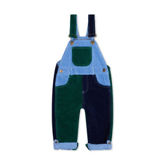 Green and Blue Corduroy Dungarees for Kids - Dotty Dungarees