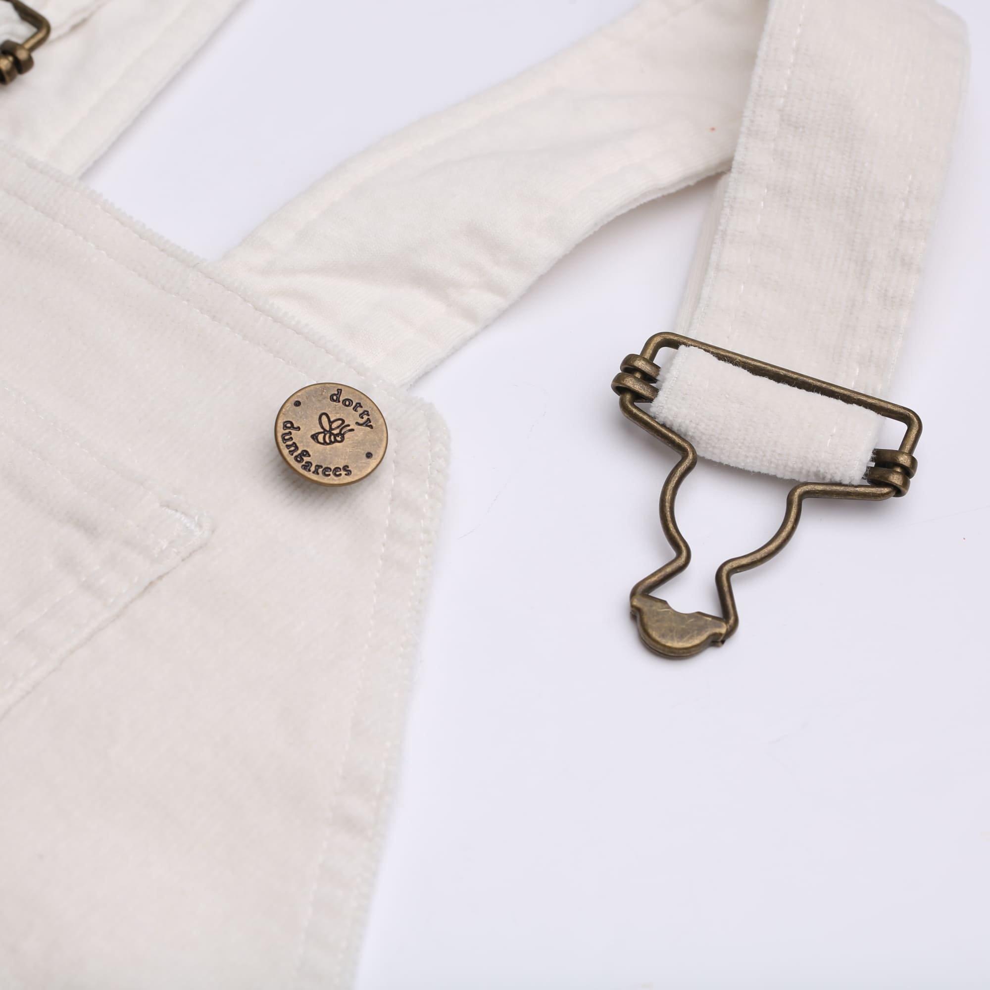 Cream Corduroy Dungarees for Kids
