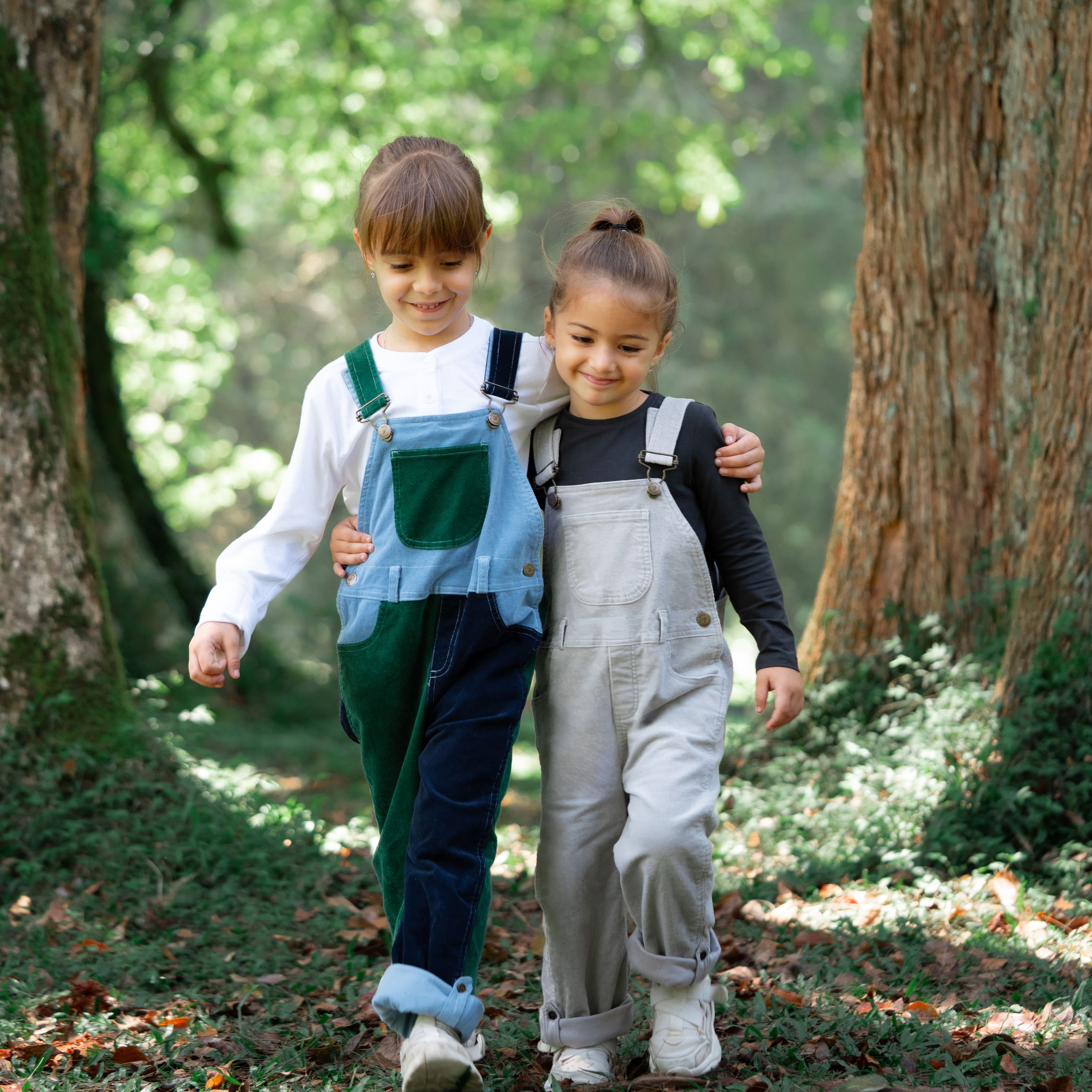 Light Grey Corduroy Dungarees for Kids - Dotty Dungarees