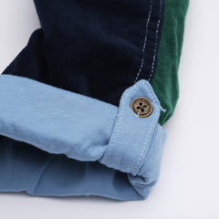 Green and Blue Corduroy Dungarees for Kids - Dotty Dungarees
