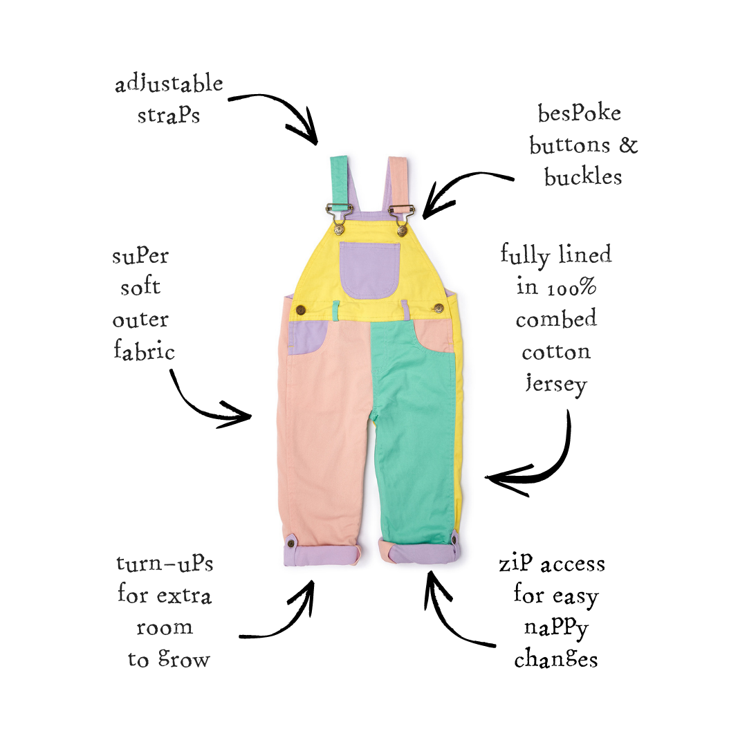 Pastel Colourblock Dungarees