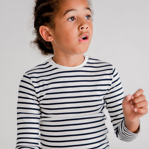 Navy Breton Stripe Top