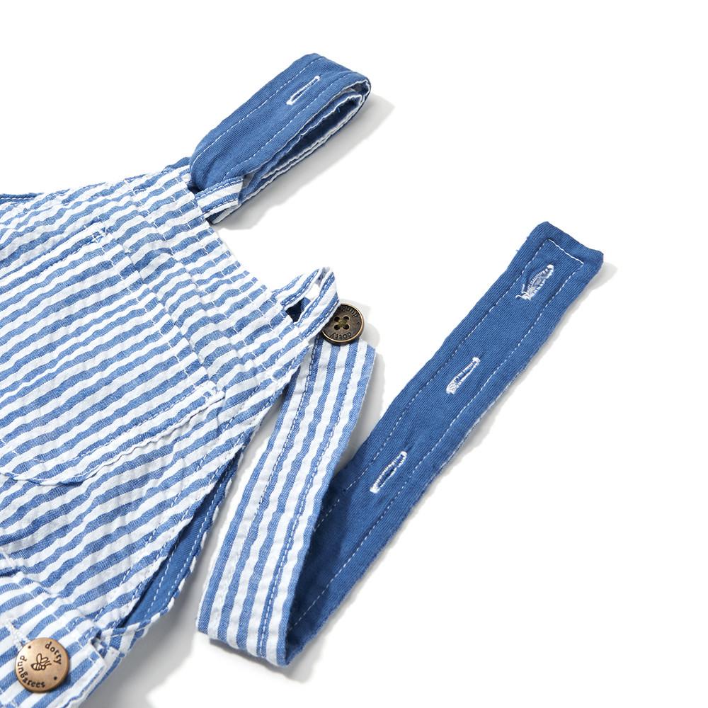 Dotty Dungarees - Blue Seersucker Dress