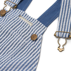 Dotty Dungarees - Blue Seersucker Dress