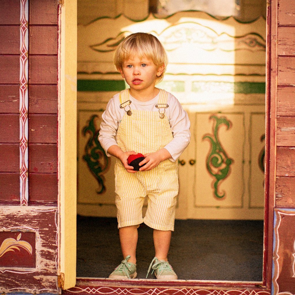 Dotty Dungarees - Yellow Seersucker Shorts