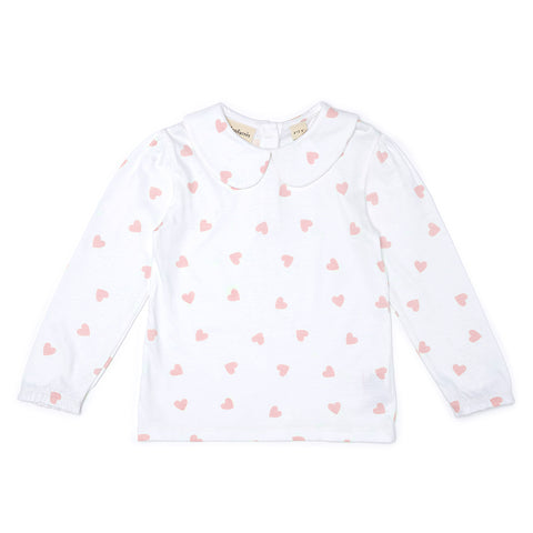 Peter Pan Collar - Pink Hearts