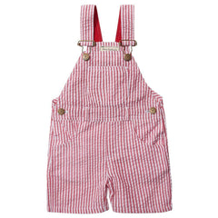 Dotty Dungarees - Red Seersucker Shorts