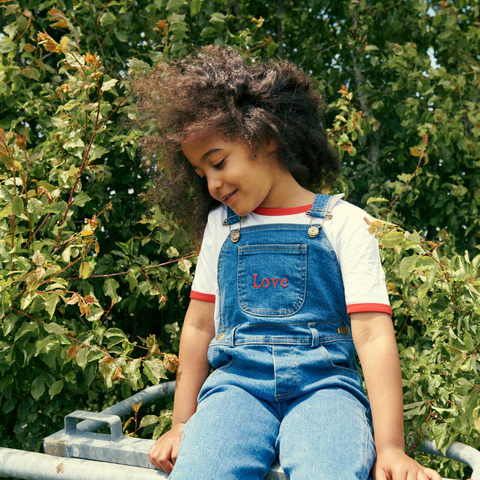 Stonewash Denim LOVE Dungarees