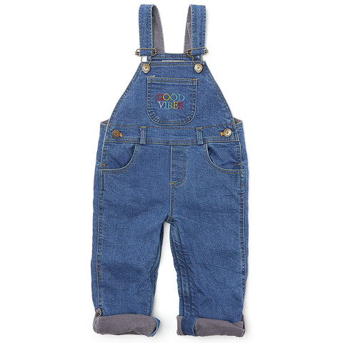 Stonewash Denim GOOD VIBES Dungarees