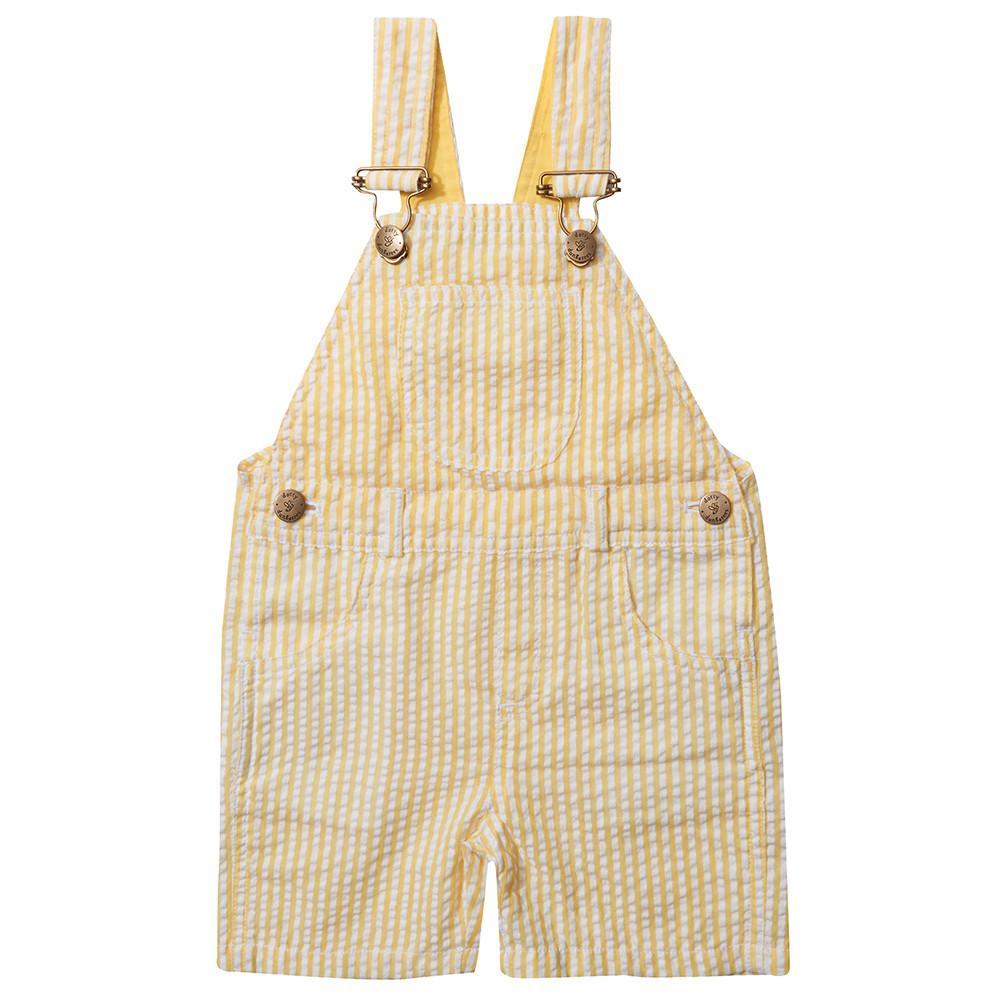 Dotty Dungarees - Yellow Seersucker Shorts