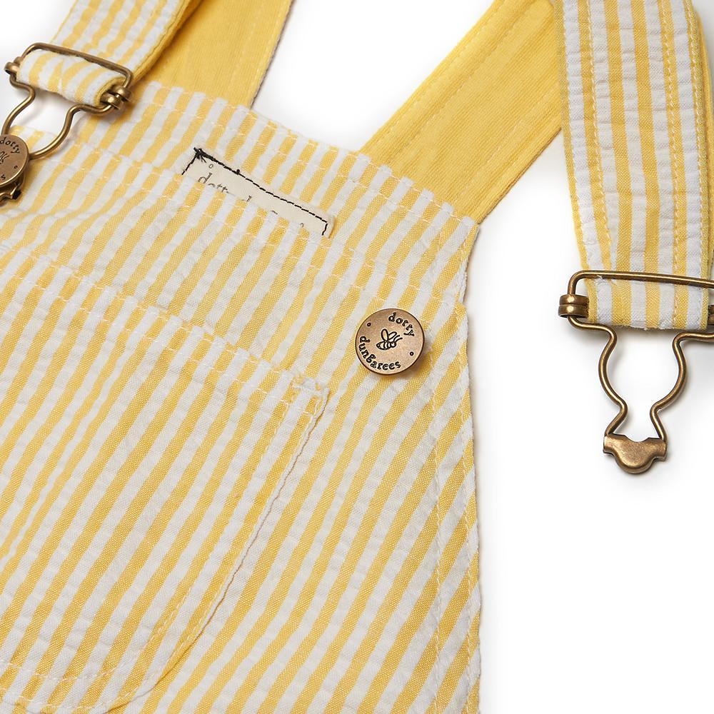 Dotty Dungarees - Yellow Seersucker Shorts