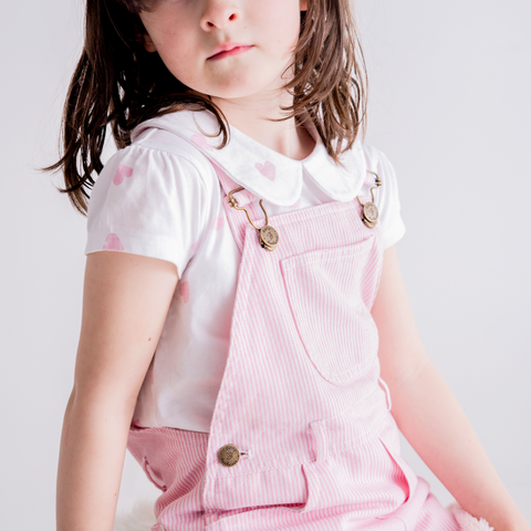 Peter Pan Short Sleeved T-Shirt - Pink Hearts