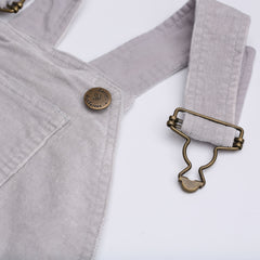 Light Grey Corduroy Dungarees for Kids - Dotty Dungarees