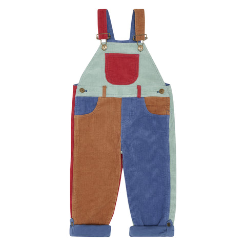 Patchwork Chunky Cord Dungarees - Muted Mint
