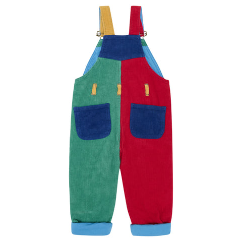 Patchwork Chunky Cord Dungarees - Primary