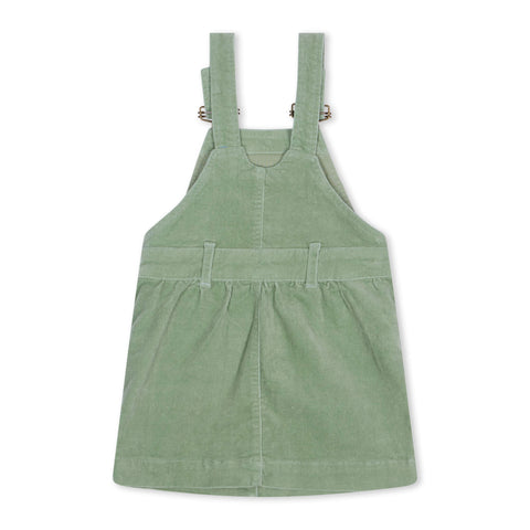 Green Dungaree Dress for Girls - Dotty Dungarees
