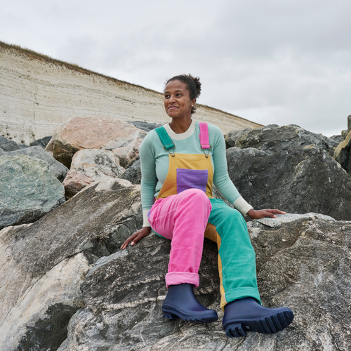 Adult Bright Patchwork Corduroy Dungarees