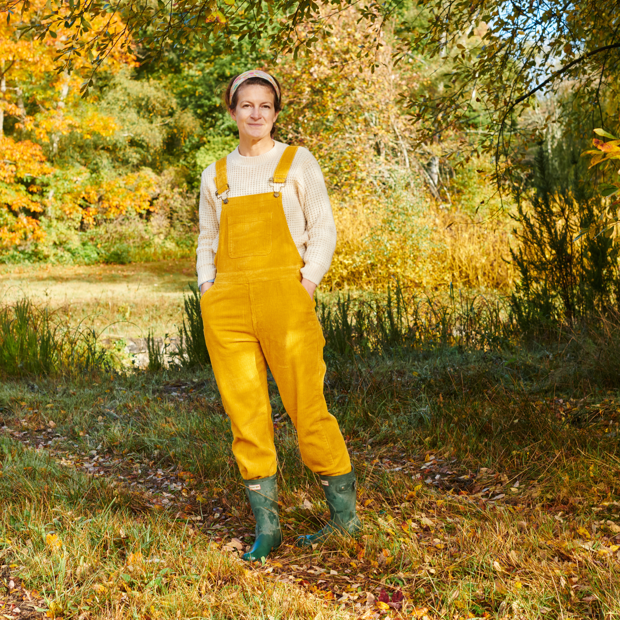 Adult Ochre Chunky Cord Dungarees