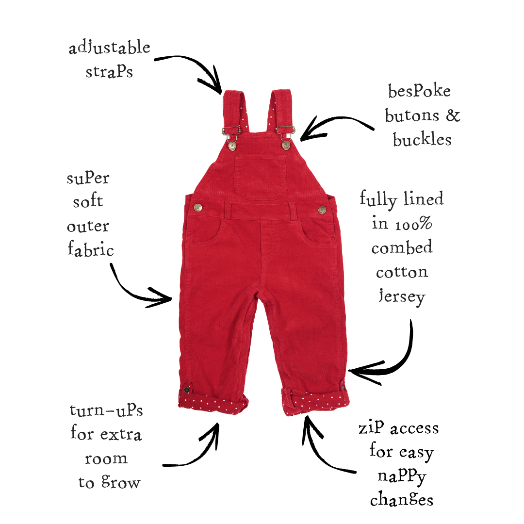 Red Corduroy Dungarees