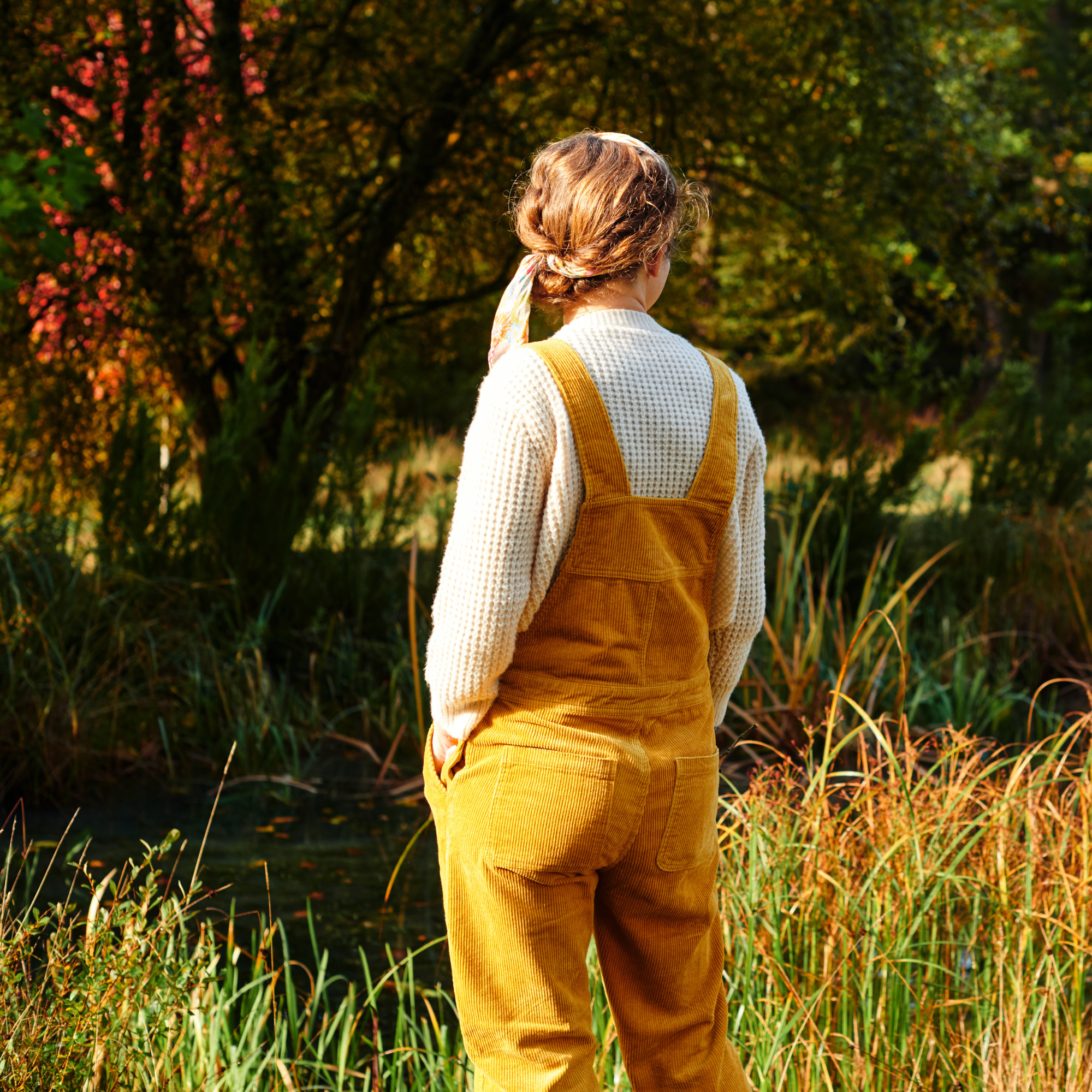 Adult Ochre Chunky Cord Dungarees