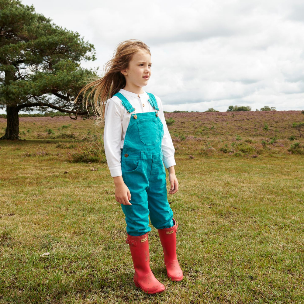 Teal Cord Dungarees