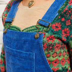 Adult Blue Chunky Cord Dungarees
