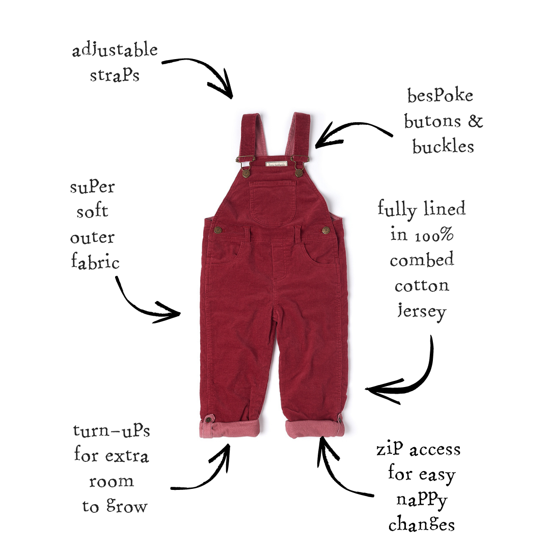 Robin Red Cord Dungarees