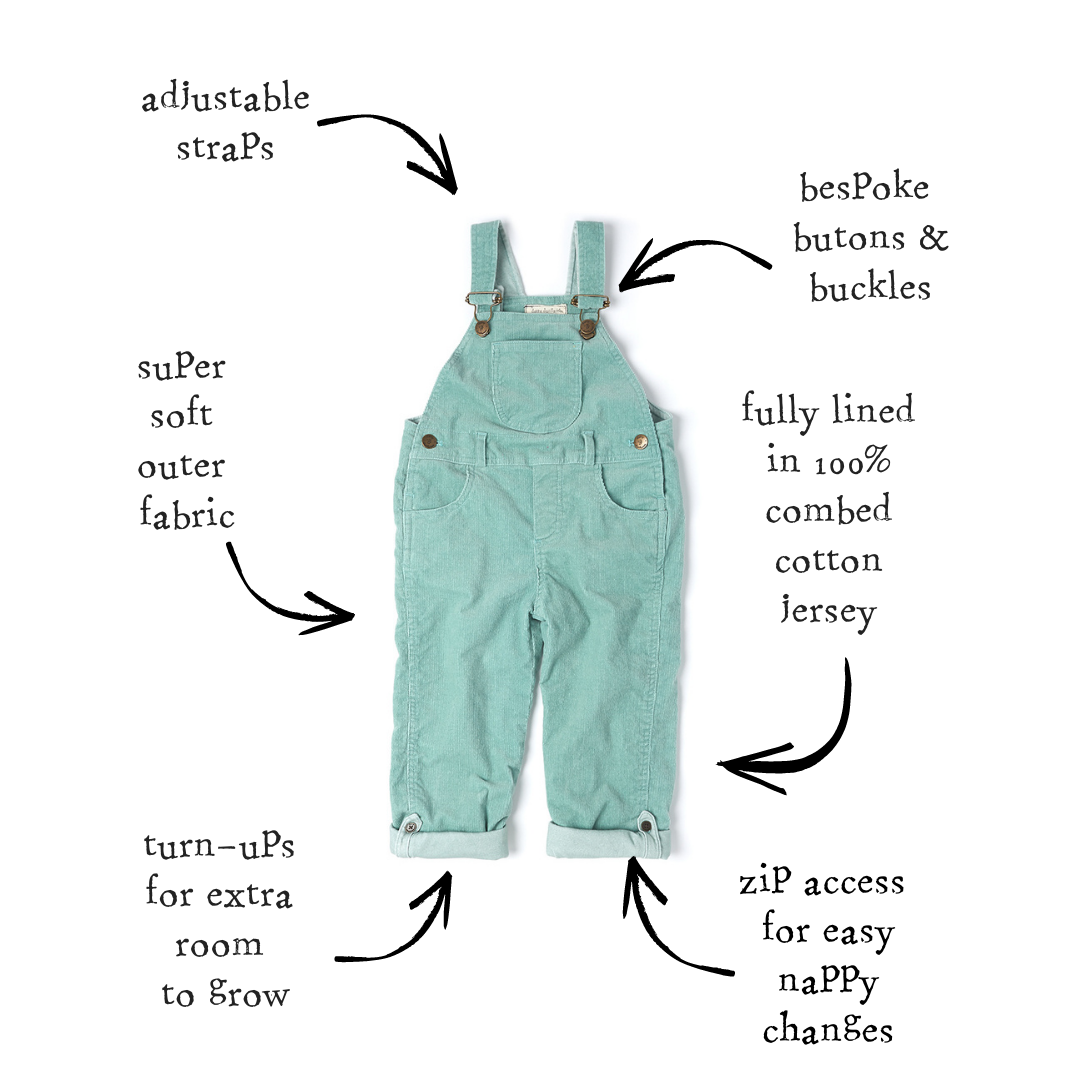 Mint Cord Dungarees