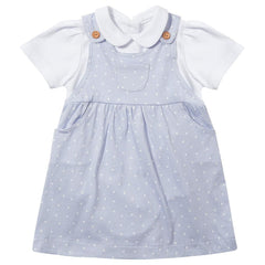 Diddy Dotty Dungarees Peter Pan Collar Vest