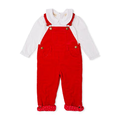 Red Corduroy Dungarees