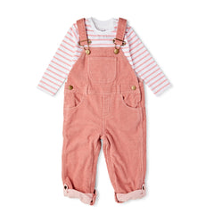 Pink Chunky Cord Dungarees