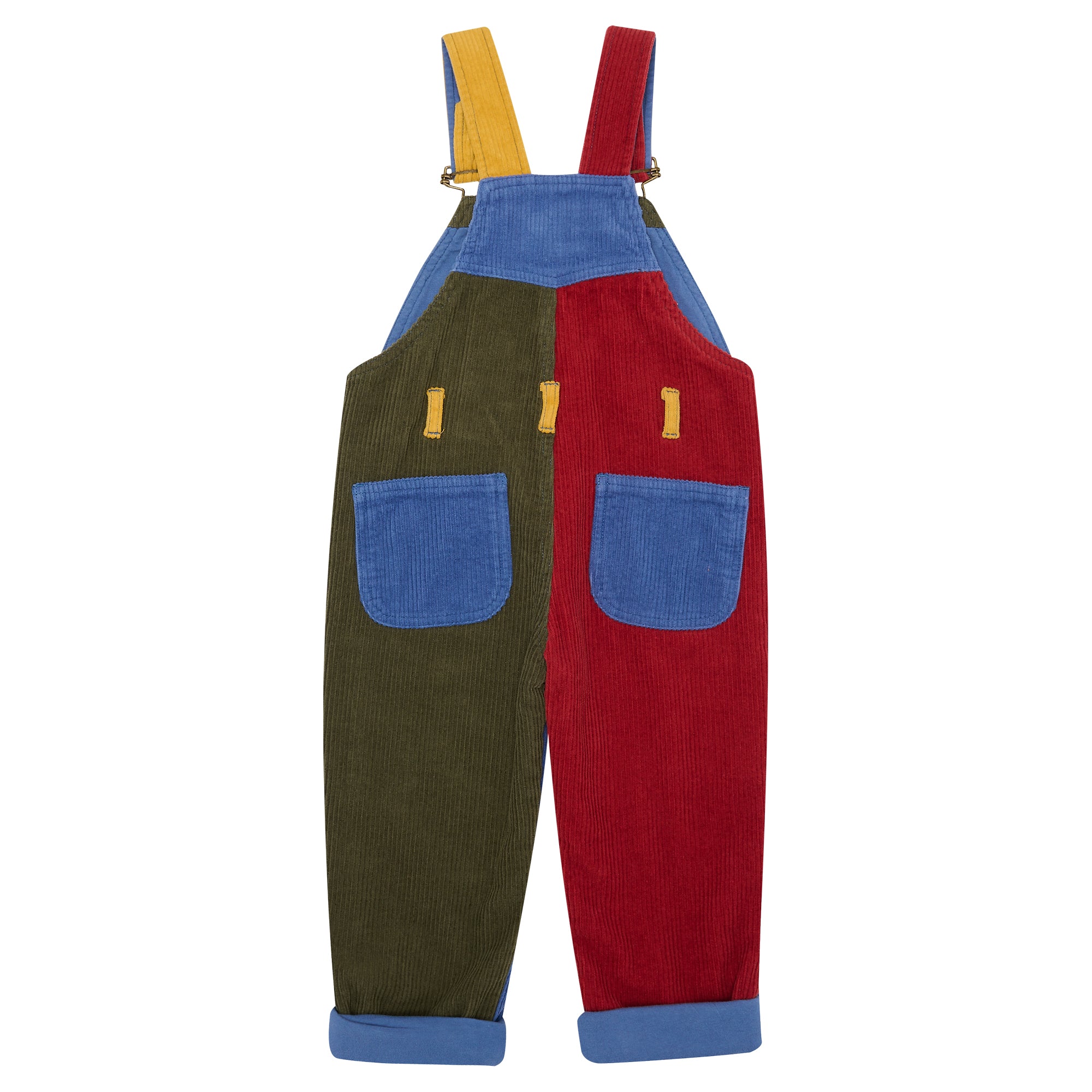 Patchwork Chunky Cord Dungarees - Muted