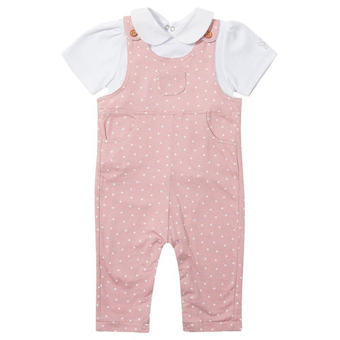 Diddy Dotty Dungarees Peter Pan Collar Vest