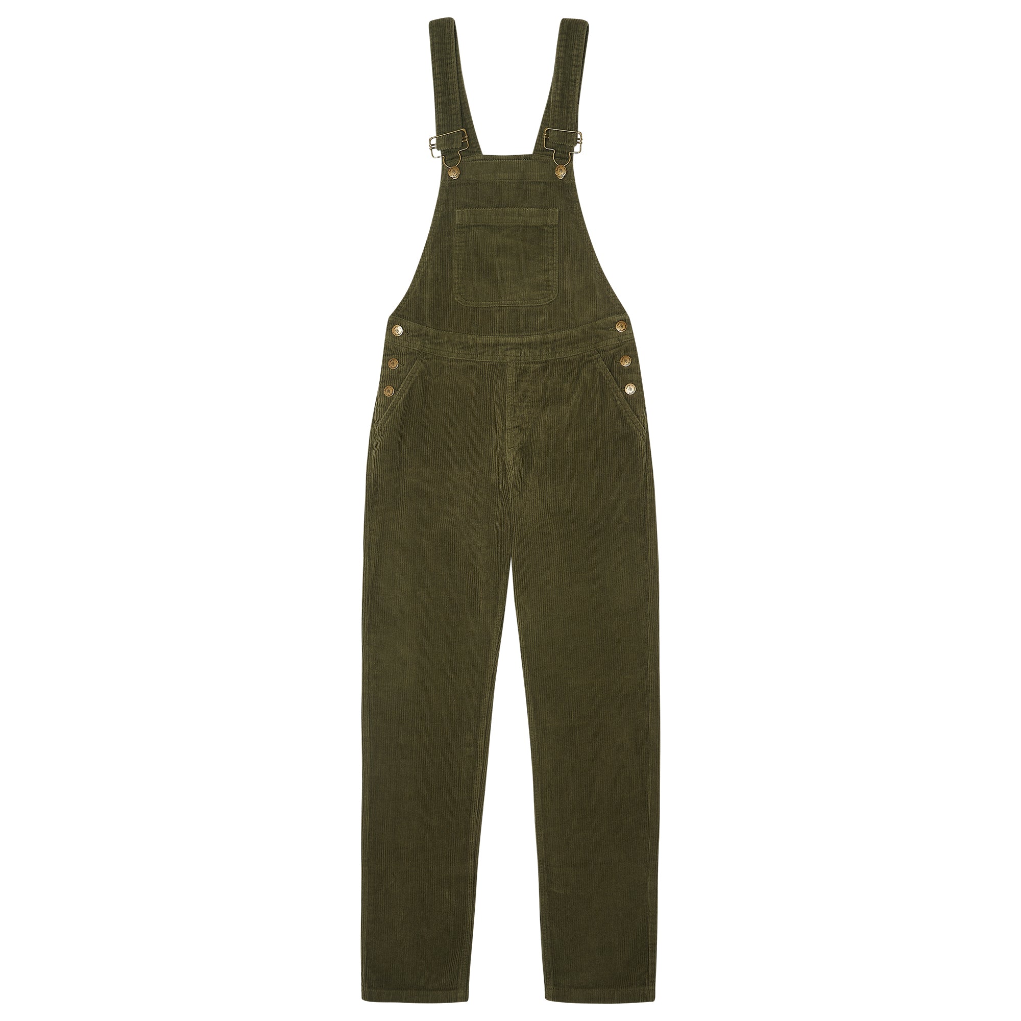 Adult Khaki Chunky Cord Dungarees - Dotty Dungarees Ltd