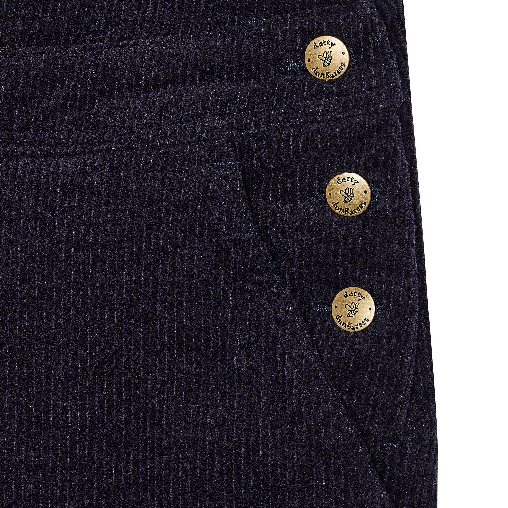 Adult Navy Chunky Cord Dungarees - Dotty Dungarees Ltd